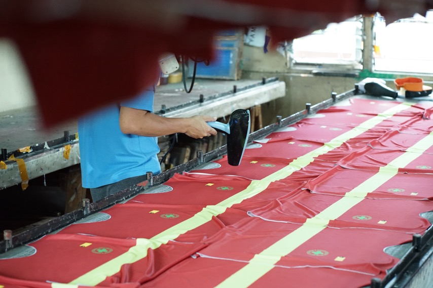 Garment panels being prepared for production